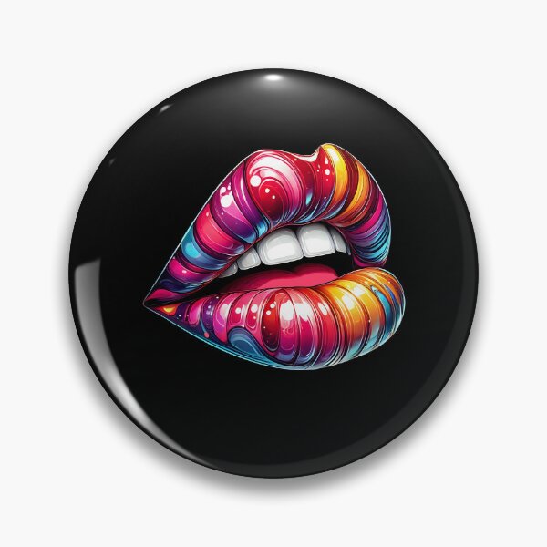 Item preview, Colorful Swirl Lip Art for Trendy Makeup Lovers designed and sold by DrawHandArt.