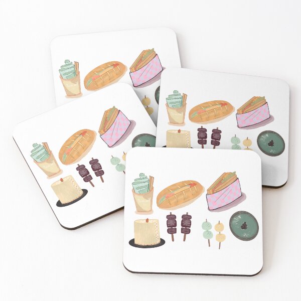 Item preview, Food sticker includes buns crepe sandwich meat stick, mochi, cake. And bean cake  designed and sold by tenkenryujin.