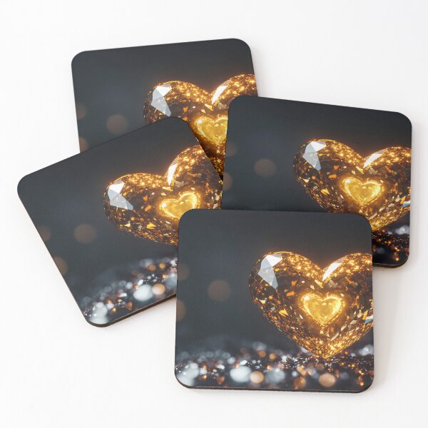 Item preview, Gold heart on dark bg designed and sold by anytka.