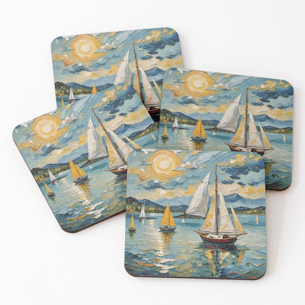 Item preview, Sailboats on a Calm Spring Morning (abstract) designed and sold by The-Open-Door.