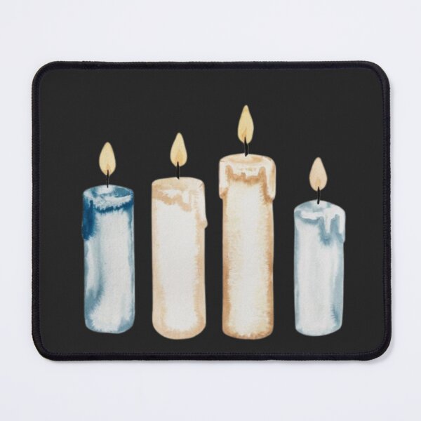 Item preview, A serene and dreamy watercolor painting of four minimalist advent candles, delicately painted in shades of blue, beige, and white designed and sold by 123ks.