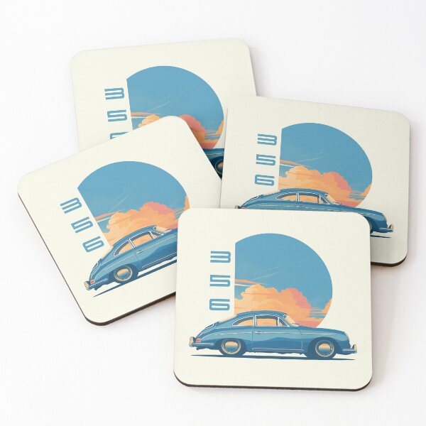 Item preview, Blue Porsche 356 Sunset illustration designed and sold by blackdogshop.