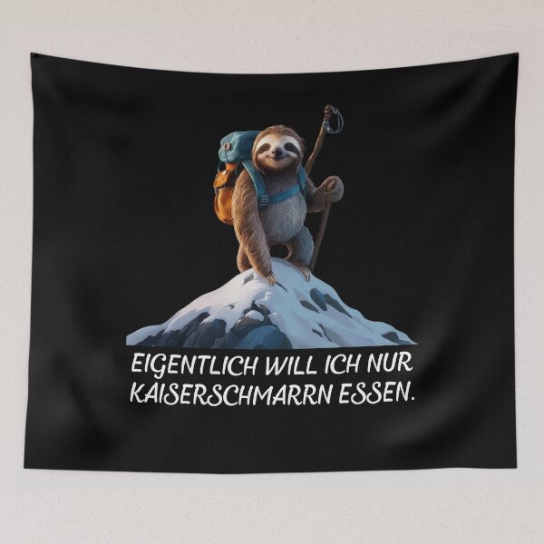 Item preview, Eigentlich Will Ich Nur Kaiserschmarrn essen- Faultier Klettert Auf Einen Schneebedeckten Berg - lustiges Zitat  designed and sold by Smix Pixels.