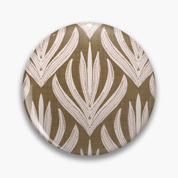 Item preview, Retro Folk Leaf Dull Gold PANTONE 17-0935 - Mid Century Modern Botanical designed and sold by susycosta.