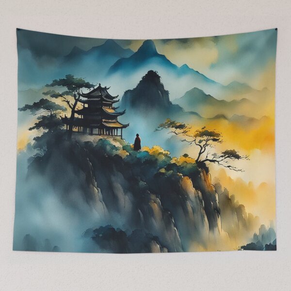 Item preview, Mountainside Pagoda designed and sold by SpunkySpaniel.