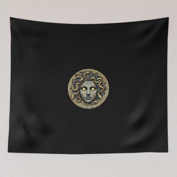 Item preview, Medusa Emblem with Snakes and Greek Key Pattern designed and sold by Glow8Tees.
