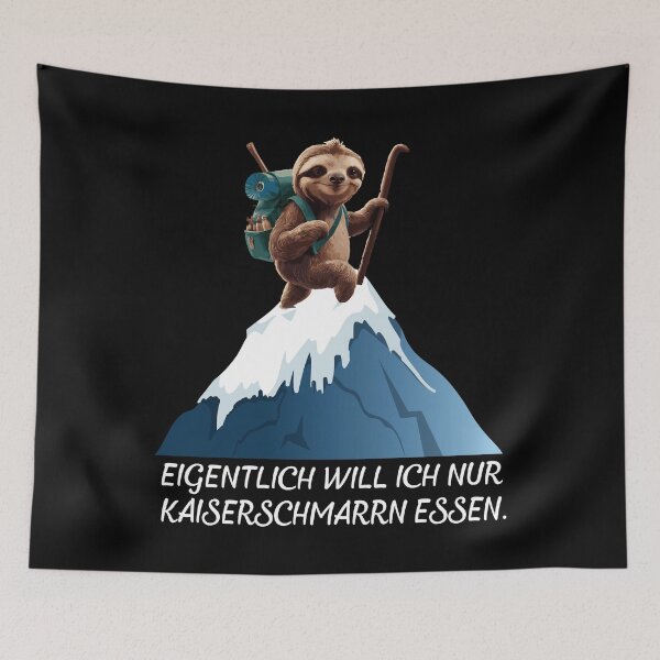 Item preview, Eigentlich Will Ich Nur Kaiserschmarrn essen - Faultier Klettert Auf Einen Schneebedeckten Berg - lustiges Zitat  designed and sold by Smix Pixels.