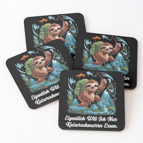 Item preview, Eigentlich Will Ich Nur Kaiserschmarrn essen - Faultier Klettert Auf Einen Schneebedeckten Berg - lustiges Zitat  designed and sold by Smix Pixels.