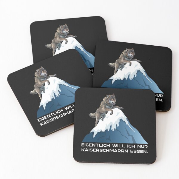 Item preview,  Eigentlich Will Ich Nur Kaiserschmarrn essen - Wolf Klettert Auf Einen Schneebedeckten Berg - lustiges Zitat  designed and sold by Smix Pixels.