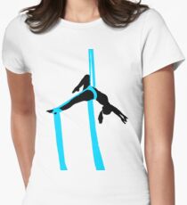 Blue Aerial Silks - Layback Tailliertes T-Shirt für Frauen