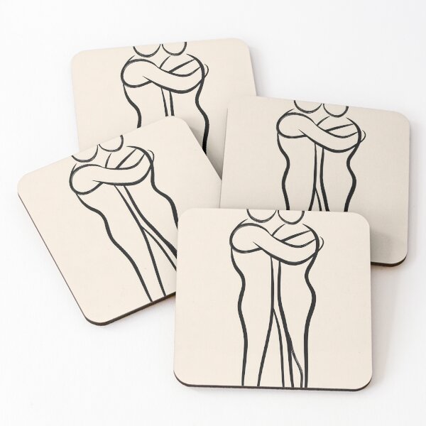 Item preview, Embracing figures in a minimalist line art style on a soft beige background designed and sold by anytka.