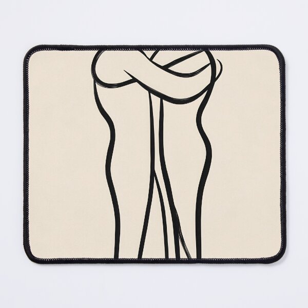 Item preview, Embracing figures in a minimalist line art style on a soft beige background designed and sold by anytka.