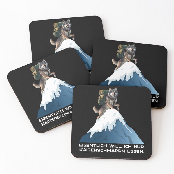 Item preview, Eigentlich Will Ich Nur Kaiserschmarrn essen - Wolf Klettert Auf Einen Schneebedeckten Berg - lustiges Zitat  designed and sold by Smix Pixels.