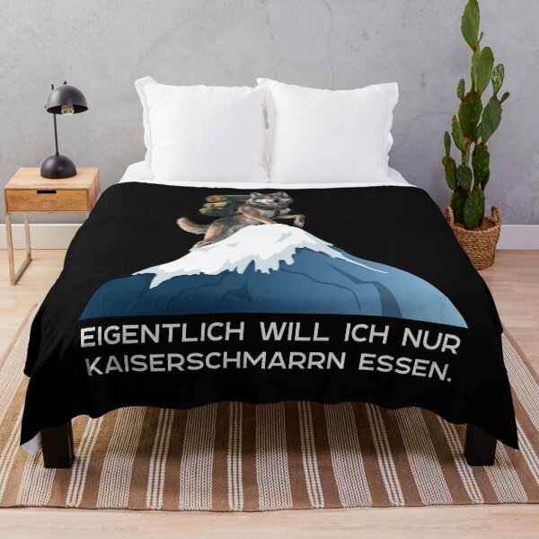 Item preview, Eigentlich Will Ich Nur Kaiserschmarrn essen - Wolf Klettert Auf Einen Schneebedeckten Berg - lustiges Zitat  designed and sold by Smix Pixels.