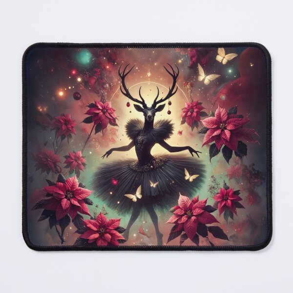 Item preview, Demonic Deer Dancer Surrounded by Poinsettia Flowers designed and sold by Celedrine-art.