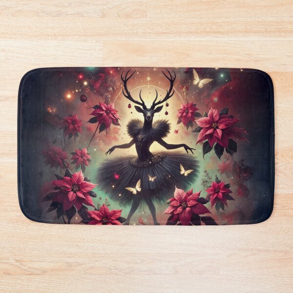 Item preview, Demonic Deer Dancer Surrounded by Poinsettia Flowers designed and sold by Celedrine-art.