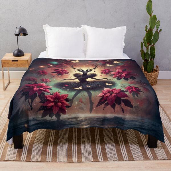 Item preview, Demonic Deer Dancer Surrounded by Poinsettia Flowers designed and sold by Celedrine-art.