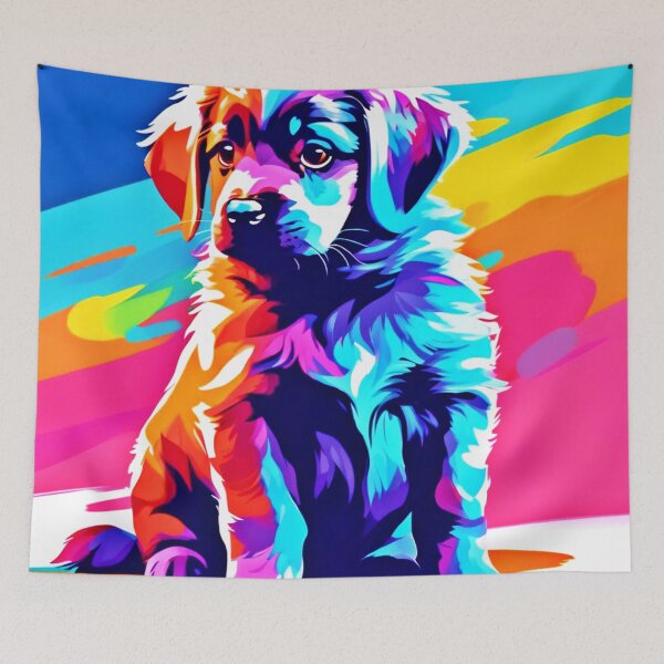 Item preview, Rainbow Hued Dog Art designed and sold by Health And Fitness Posts e-Store.