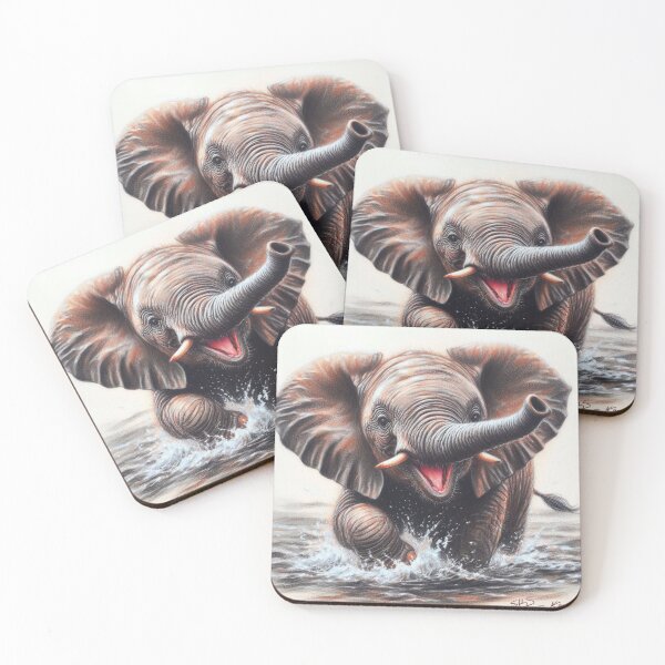 Item preview, Happy Baby Elephant in Water by shs_kenya designed and sold by Shs-Kenya.