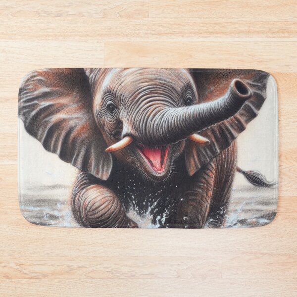 Item preview, Happy Baby Elephant in Water by shs_kenya designed and sold by Shs-Kenya.