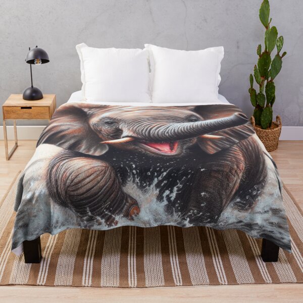 Item preview, Happy Baby Elephant in Water by shs_kenya designed and sold by Shs-Kenya.