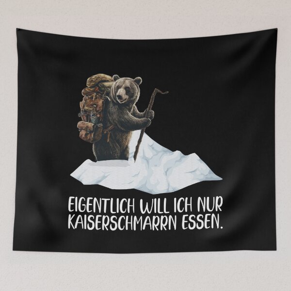 Item preview, Eigentlich Will Ich Nur Kaiserschmarrn Essen - Bär Klettert Auf Einen Schneebedeckten Berg - lustiges Zitat  designed and sold by Smix Pixels.