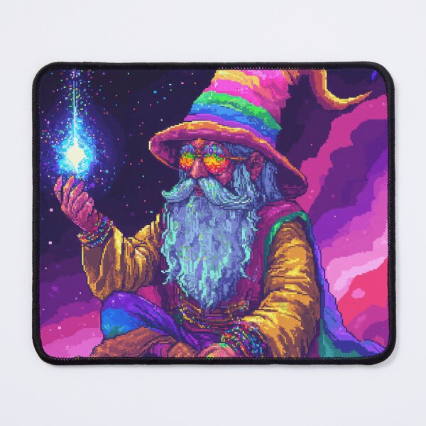 Item preview, Space Wizard Rainbow Pixel Art designed and sold by Kaos-Bit.