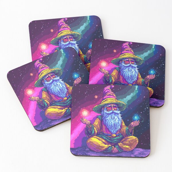 Item preview, Space Wizard Rainbow Pixel Art designed and sold by Kaos-Bit.