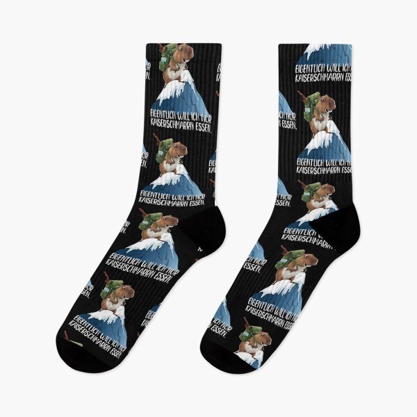 Item preview, Eigentlich Will Ich Nur Kaiserschmarrn Essen - Wasserschwein Klettert Auf Einen Schneebedeckten Berg - lustiges Zitat  designed and sold by Smix Pixels.