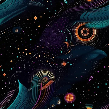 Artwork thumbnail, Abstract Swirling Space Pattern by bubblegoth