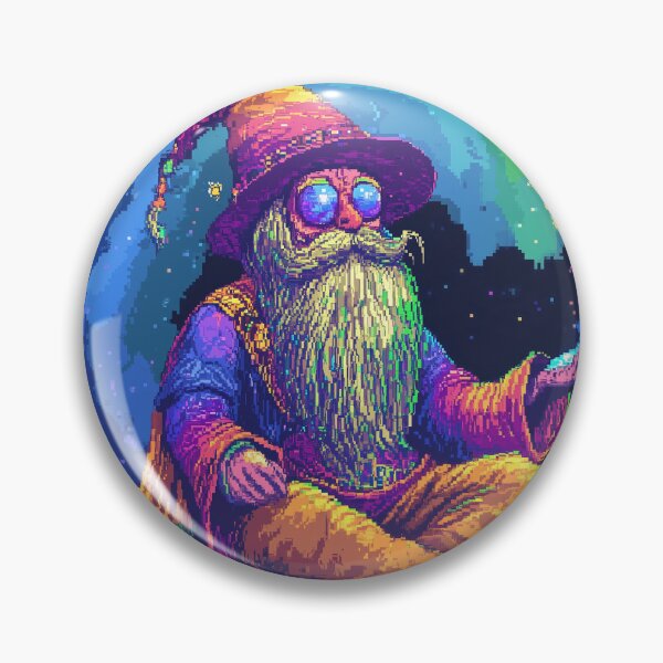 Item preview, Trippy Wizard Rainbow Pixel Art designed and sold by Kaos-Bit.