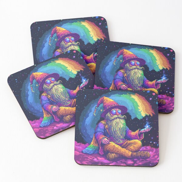 Item preview, Trippy Wizard Rainbow Pixel Art designed and sold by Kaos-Bit.