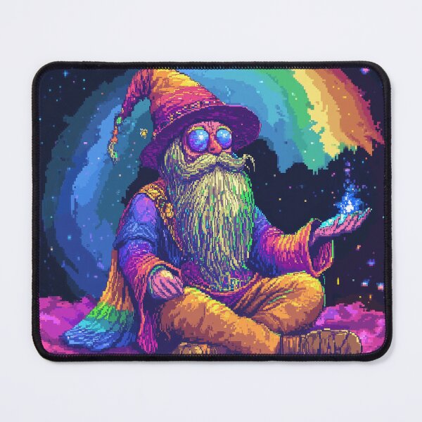 Item preview, Trippy Wizard Rainbow Pixel Art designed and sold by Kaos-Bit.