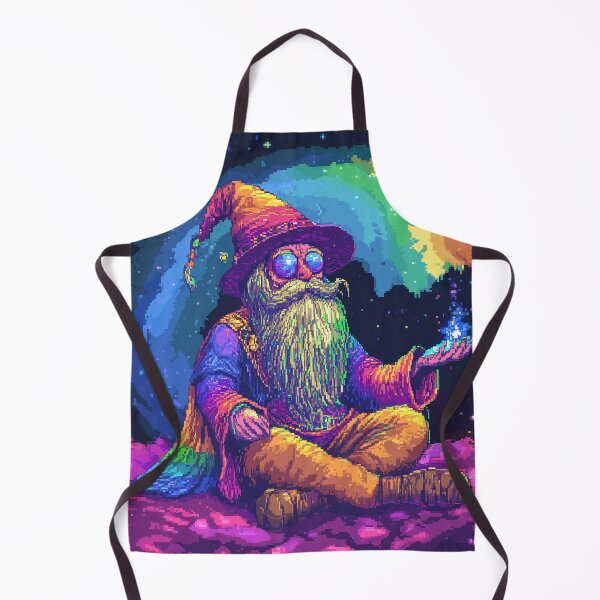 Item preview, Trippy Wizard Rainbow Pixel Art designed and sold by Kaos-Bit.
