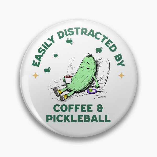 Item preview, Easily Distracted by Coffee & Pickleball Funny Pickle Lover T-Shirt designed and sold by GorillaGrodd.