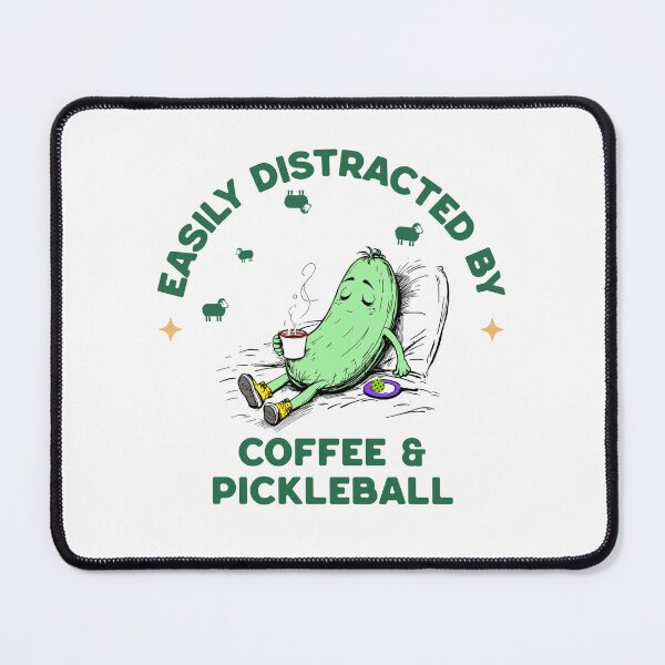 Item preview, Easily Distracted by Coffee & Pickleball Funny Pickle Lover T-Shirt designed and sold by GorillaGrodd.
