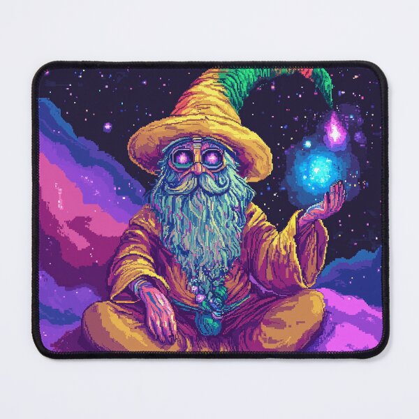 Item preview, Trippy Wizard Rainbow Pixel Art designed and sold by Kaos-Bit.
