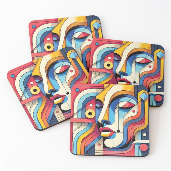 Item preview, Colorful Abstract Face Design designed and sold by PawtopiaDesigns.