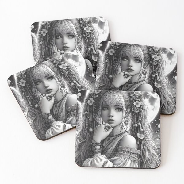 Item preview, PORTRAIT OF A YOUNG WOMAN UNDER THE FULL MOON designed and sold by origingallery.
