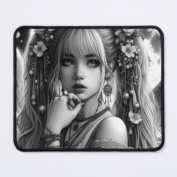 Item preview, PORTRAIT OF A YOUNG WOMAN UNDER THE FULL MOON designed and sold by origingallery.