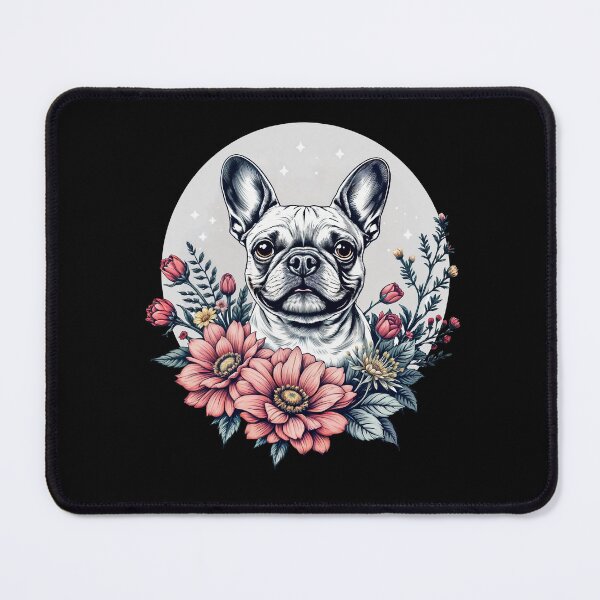 Item preview, Cute French bulldog with flowers, cute pet, Frenchie lovers or owners, dog lovers designed and sold by Collagedream.