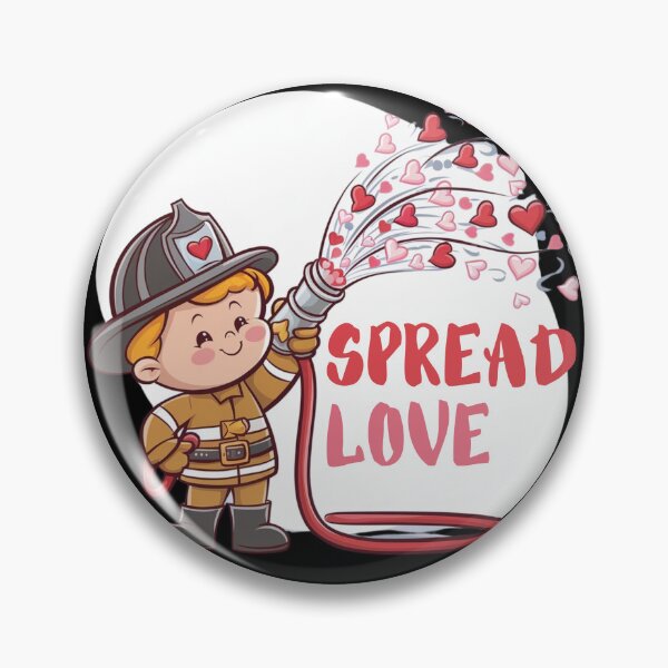 Item preview, Valentine's Day Little Firefighter Spread Love designed and sold by ladyindigital.