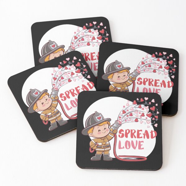 Item preview, Valentine's Day Little Firefighter Spread Love designed and sold by ladyindigital.