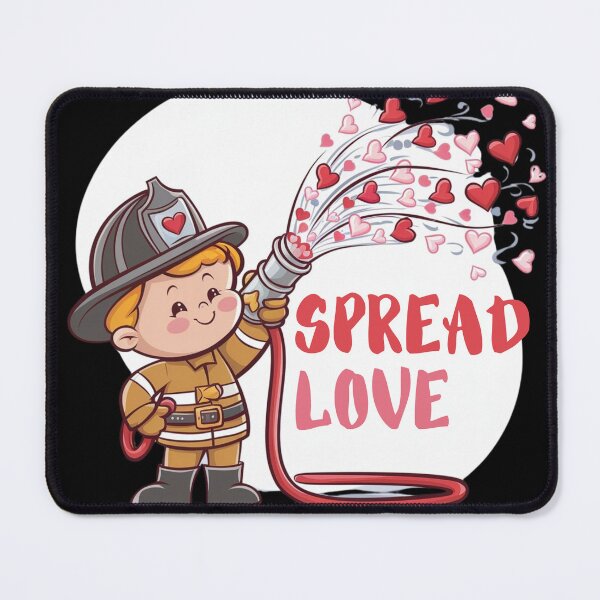 Item preview, Valentine's Day Little Firefighter Spread Love designed and sold by ladyindigital.