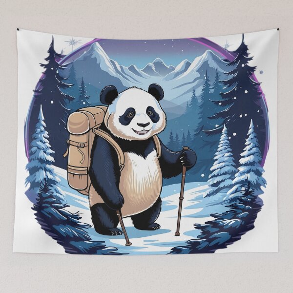 Item preview, Panda Bear Hiking on Christmas Hills designed and sold by HobsS.