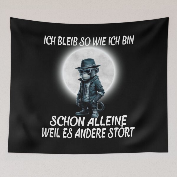 Item preview, Ich Bleib So Wie Ich Bin Schon Alleine Weil Es Andere Stört - Cool Affe Mit Mond  designed and sold by Smix Pixels.