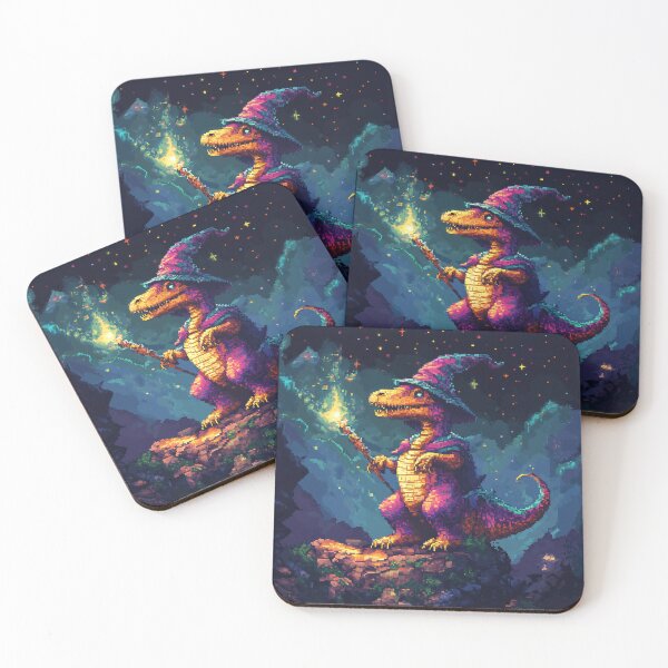 Item preview, Cute Dinosaur Wizard Pixel Art designed and sold by Kaos-Bit.