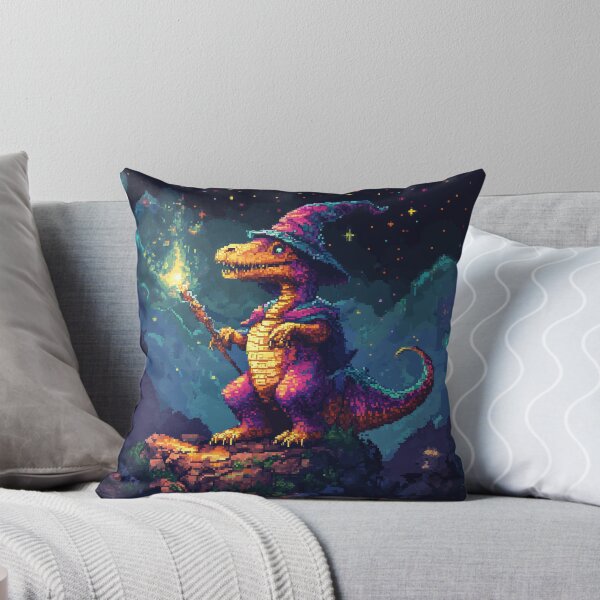 Item preview, Cute Dinosaur Wizard Pixel Art designed and sold by Kaos-Bit.