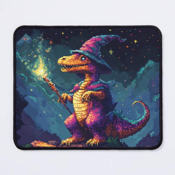 Item preview, Cute Dinosaur Wizard Pixel Art designed and sold by Kaos-Bit.