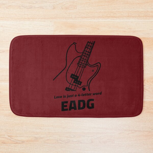 Aperçu de l'œuvre L'amour n'est qu'un mot de quatre lettres : EADG - Funny Nerdy Bass Guitar Design créée et vendue par aurielphoenix.